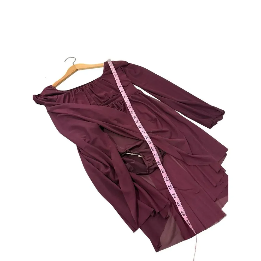 Weissman Burgundy Dark Purple One Piece Lyrical Dance Costume Large Child Size